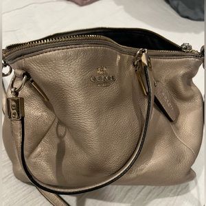 Metallic coach purse